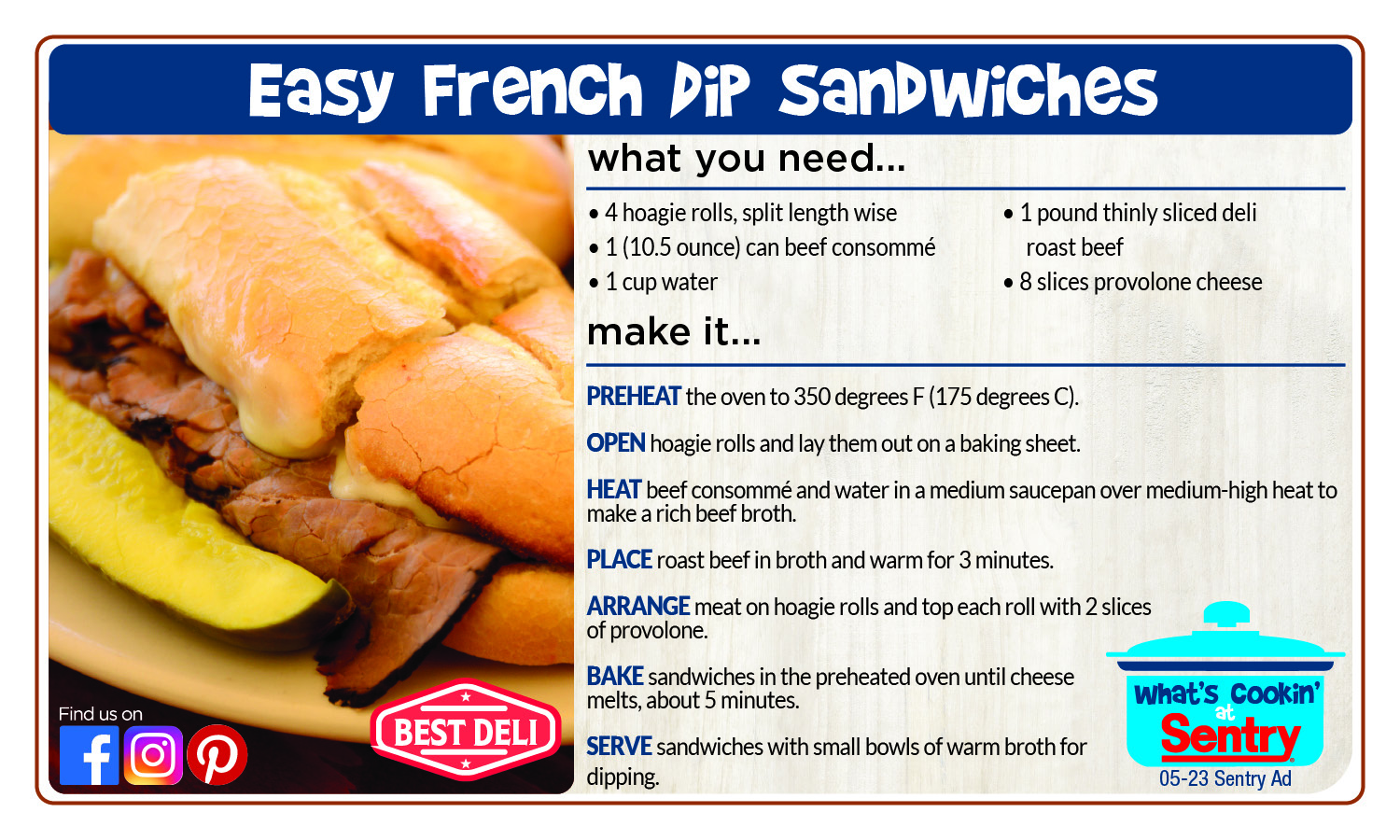 Easy French Dip Sandwich