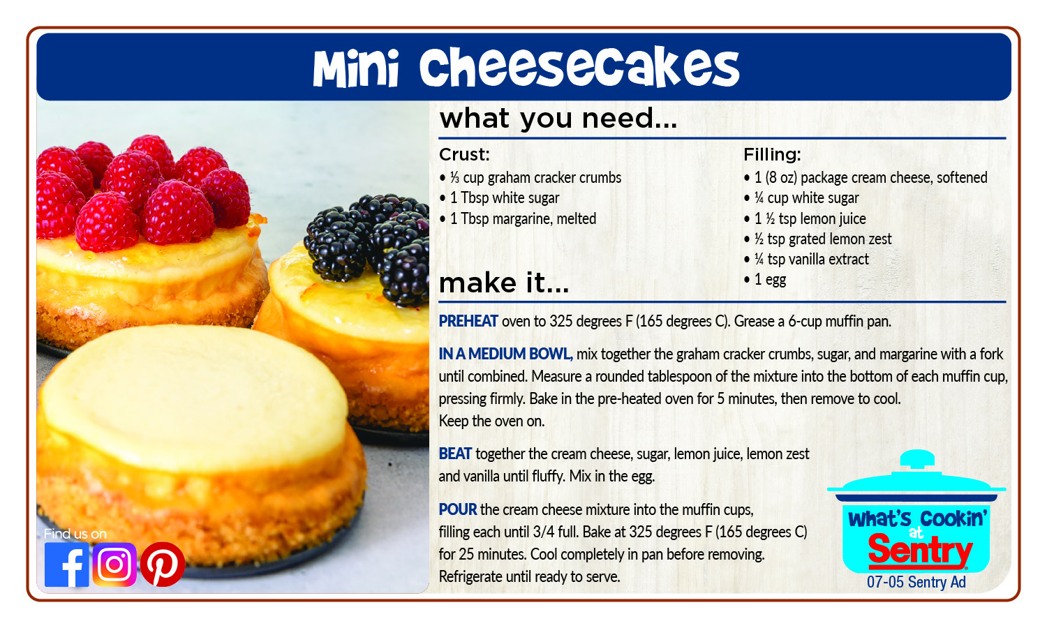 Recipe: Mini Cheesecakes