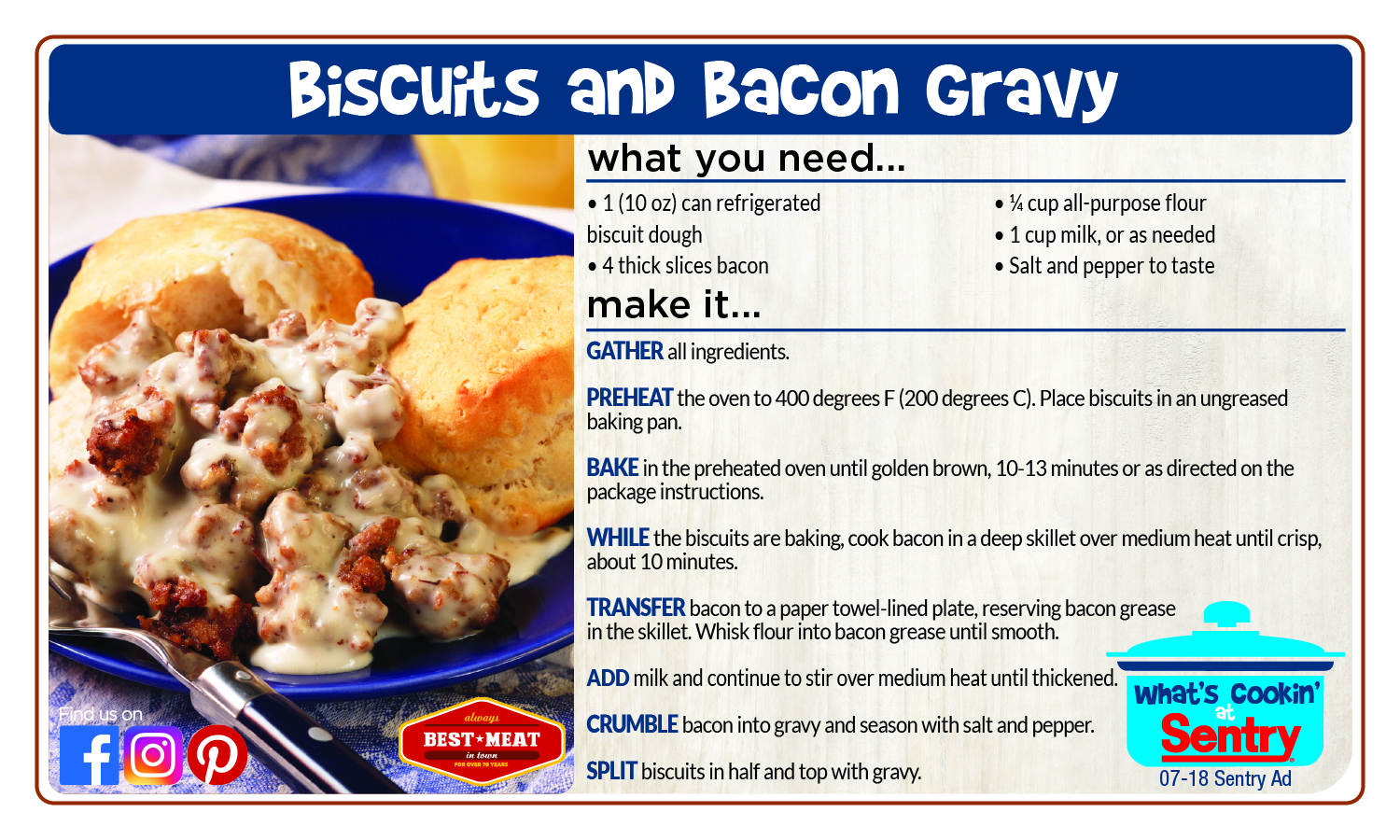 Recipe: Biscuits and Bacon Gravy