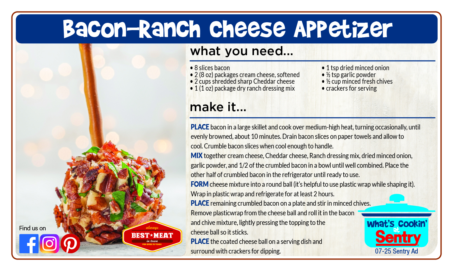 Bacon Ranch Cheese Appetizer