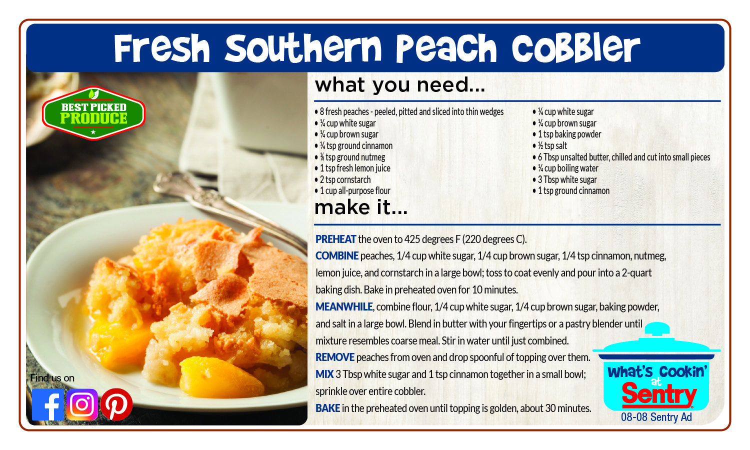 Fresh Southern Peach Cobbler