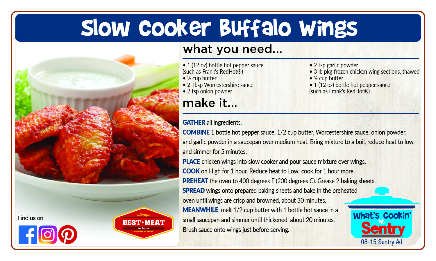 Slow Cooker Buffalo Wings