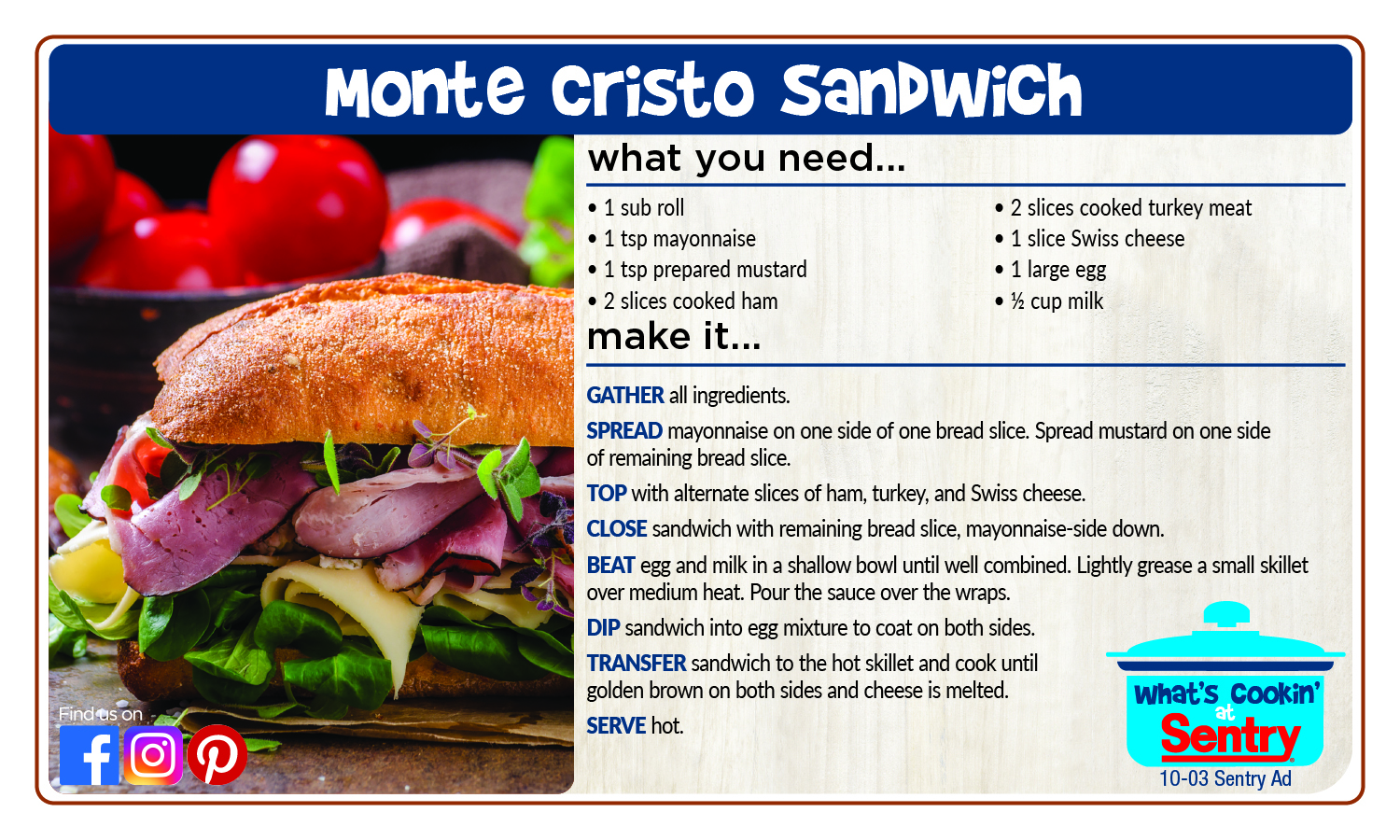 Monte Cristo Sandwich