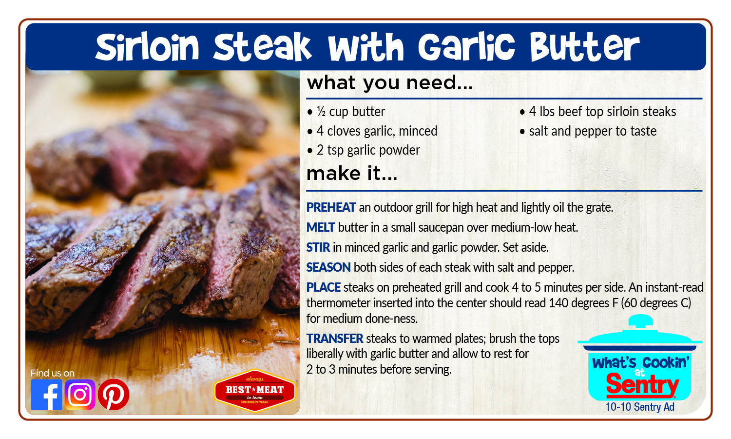 Sirloin Steak with Garlic Butter