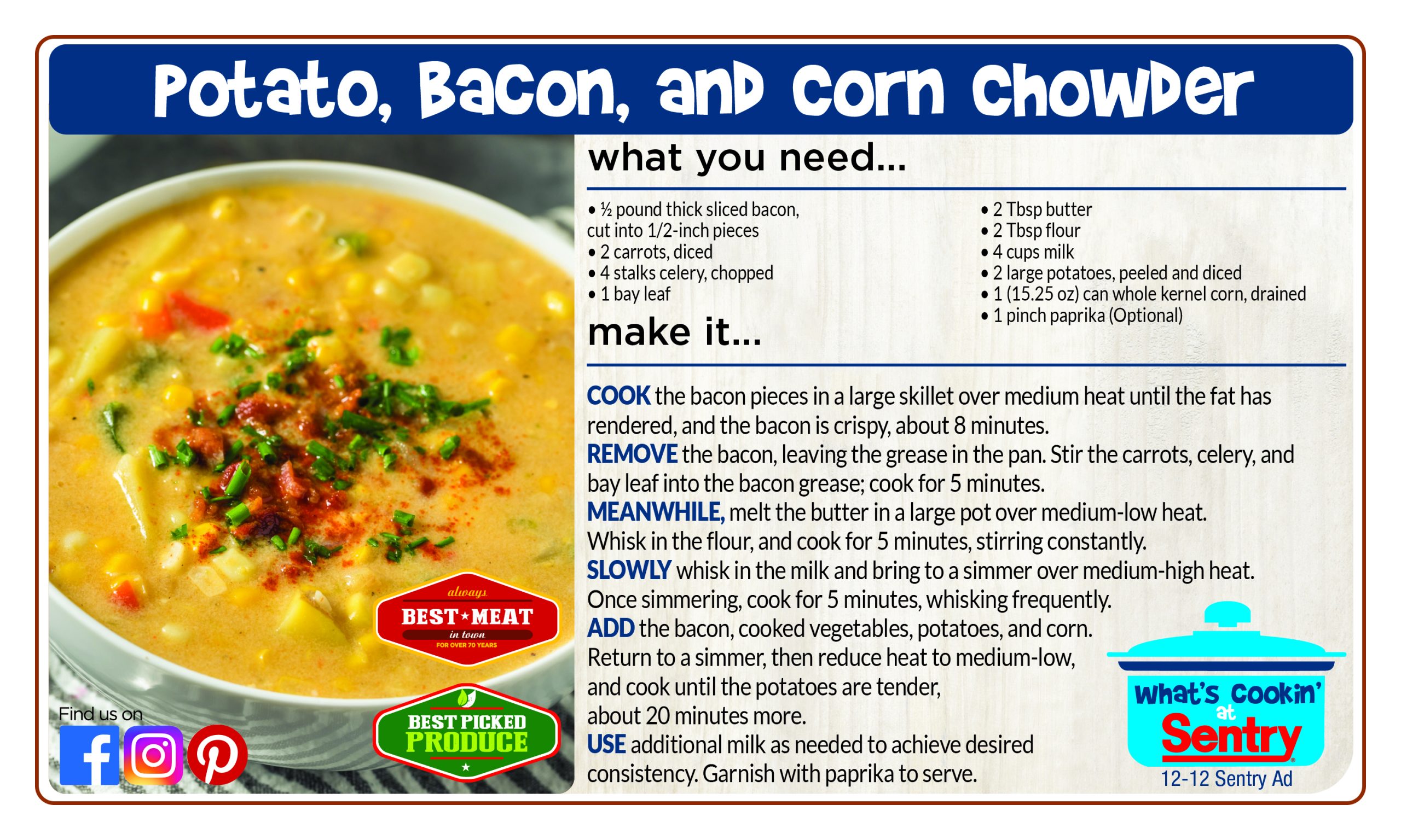 Recipe: Potato, Bacon, and Corn Chowder