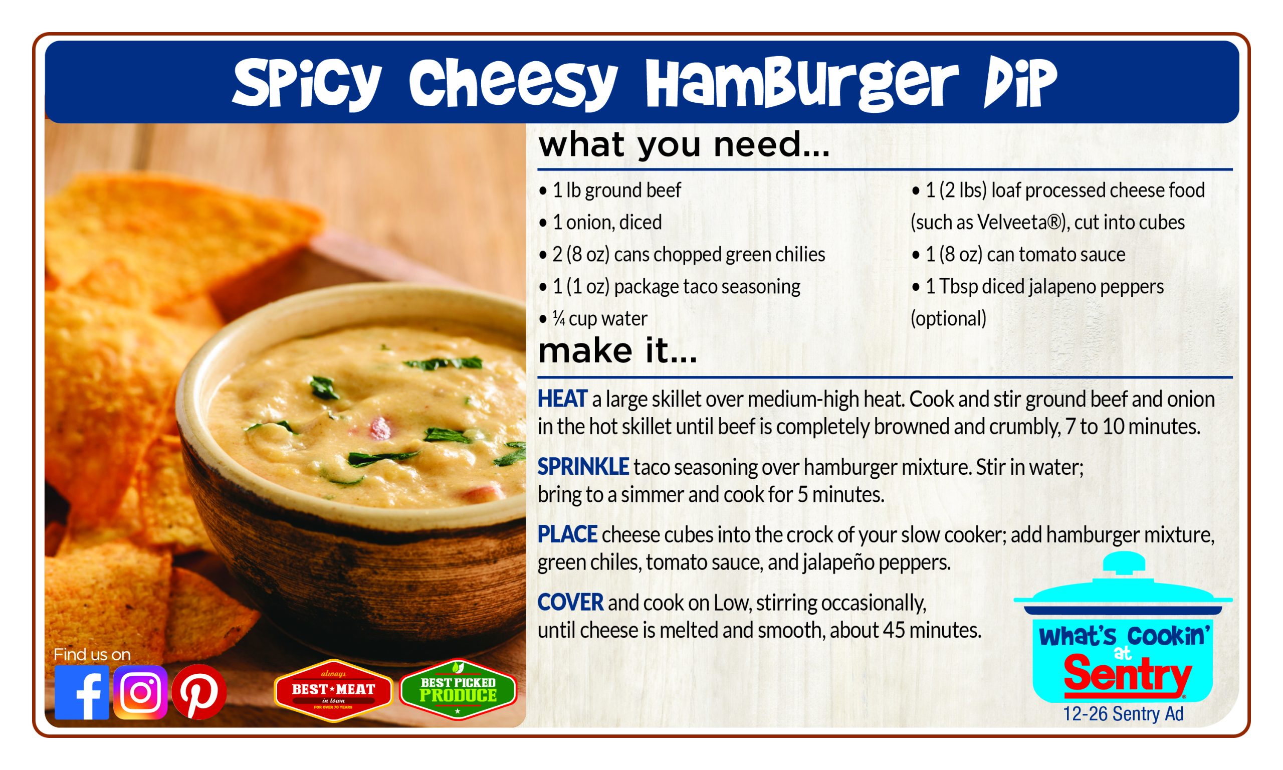 Recipe: Spicy Cheesy Hamburger Dip