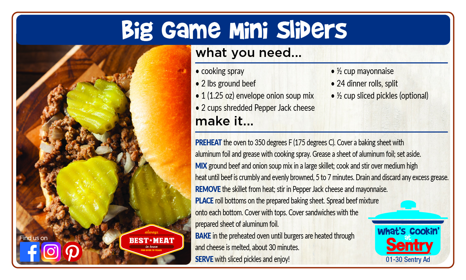 Recipe: Big Game Mini Sliders